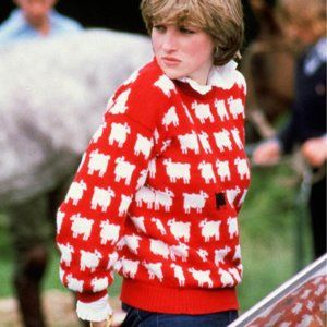 Warm & Wonderful & Rowing Blazers Black Sheep Red Large Sweater Princess Diana
